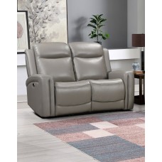 Katlyn Leather Power Reclining Loveseat - Grey